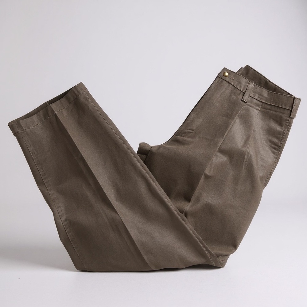 Flyer’s Mens Vintage Pleated Tan Chinos 100% Cotton 33x32